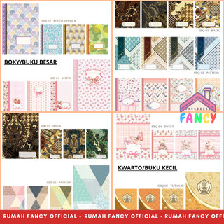 [1PAK] ISI 20 LEMBAR Sampul Buku Boxy / Kwarto SIMPATY PREMIUM Pattern Flower Batik Ornament ELEGANT