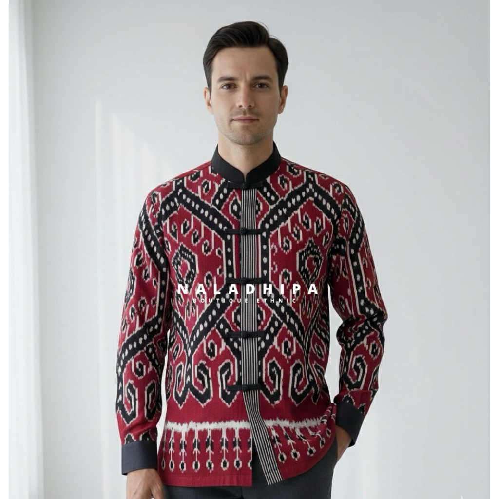 KEMEJA NALADHIPA WOVEN CHEONGSAM SHIRT / CHEONGSAM STYLE WOVEN SHIRT