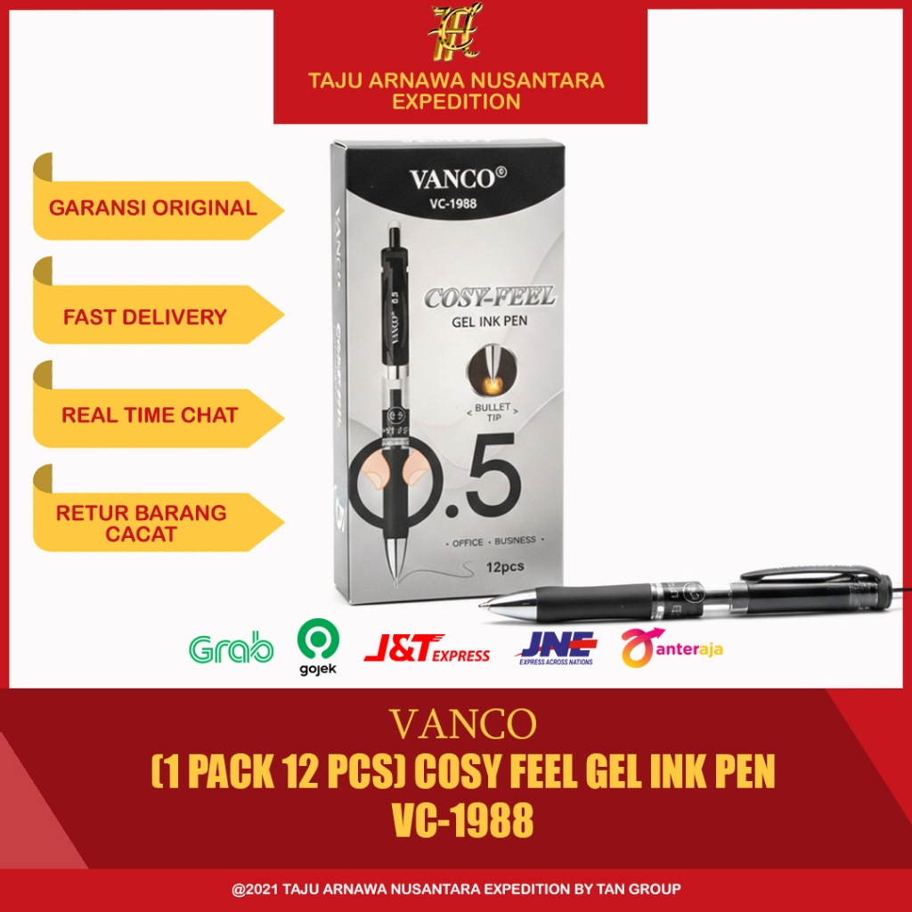 (1 แพ็ค 12 ชิ้น) VANCO COSY FEEL GEL INK PEN VC-1988 / BALLPOINT VANCO VC-1188 COSY FEEL / BALLPOINT