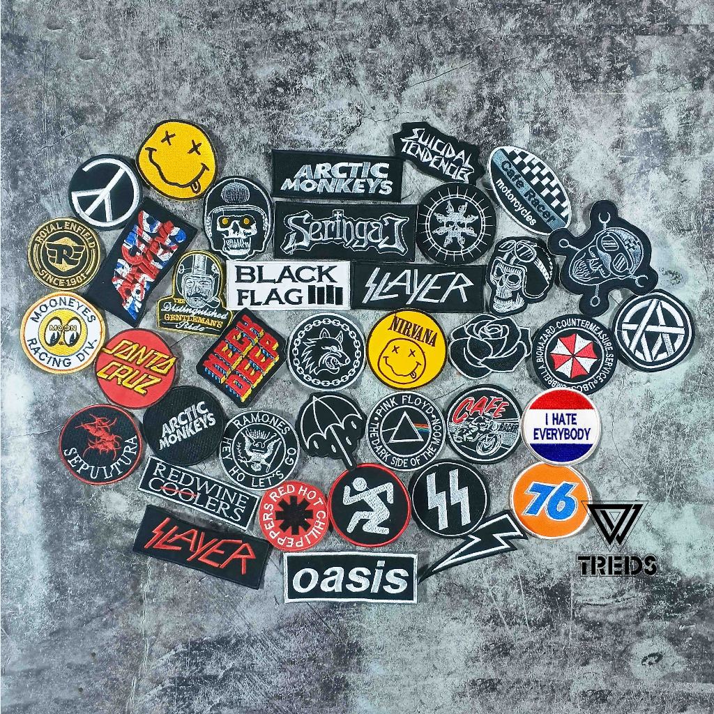 SEWING EMBROIDERY PATCH/COOL MUSIC BAND MUSIC EMBLEM PATCH อุปกรณ์เสริม