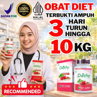 HERBAL Terlaris TOP 1 TERAMPUH DIETHY obat diet cepat Kurus 3 Hari Turun 15kg Tanpa Efek Samping 100% BPOM & HALAL