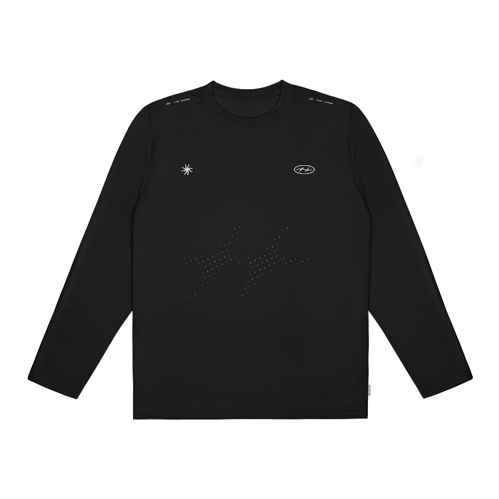 HLWN Running Unisex Long Sleeve Jersey สีดํา - Gideon