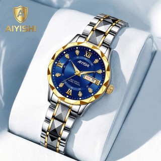 AIYISHI jam tangan wanita fashion Swiss asli baru full otomatis gerakan kuarsa asli tahan air bercahaya indah2313