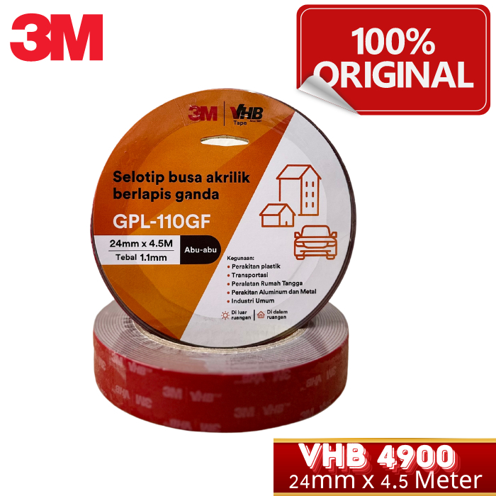 Original 3M VHB Double Tape ขนาด 24 มม. x 4.5 เมตร Super Sticky Car Automotive พิเศษ