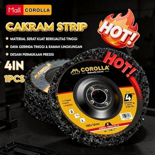 Corolla Amplas Disc Paint Remover 4 Inch Perontok Cat Karat Mata Gerinda Paint Remover/Hitam Amplas Strip Disc/Pembersih Karat/Penghapus Cat/