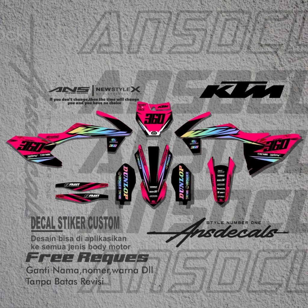 DECAL KTM 85/KTM 250 FULL BODY สติ๊กเกอร์มอเตอร์ไซค์ KTM 85/250 ฟรี REQUEST