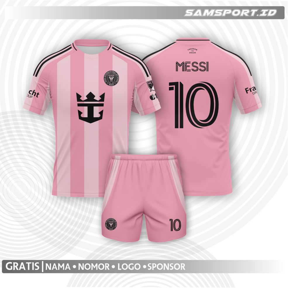 อินเตอร์ ไมอามี่ เสื้อเจอร์ซีย์ 2025/2026 บ้านผู้ใหญ่เด็กฟรีชื่อหมายเลขการติดตั้ง
