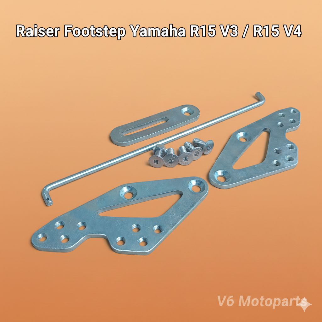 Raiser Footstep Yamaha YZF R15 V3 / YZF R15 V4 / Yamaha R15 V3 / Yamaha R15 V4 สีเงิน ความหนา 6 มม.
