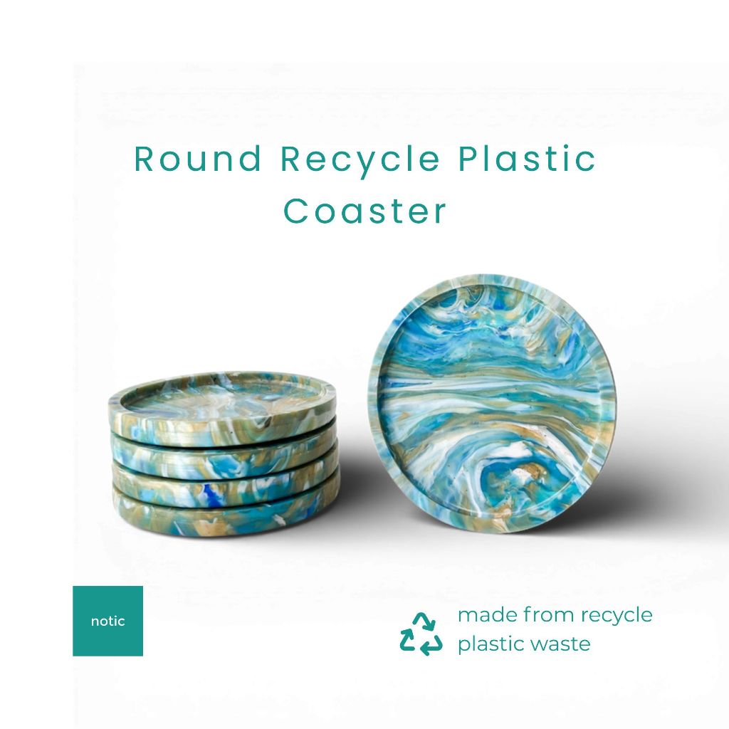 Notic Recycled Plasticถังขยะ Coaster Recycle Plastic Coaster HDPE Sandy Beach ของที่ระลึกของขวัญแฮมเ