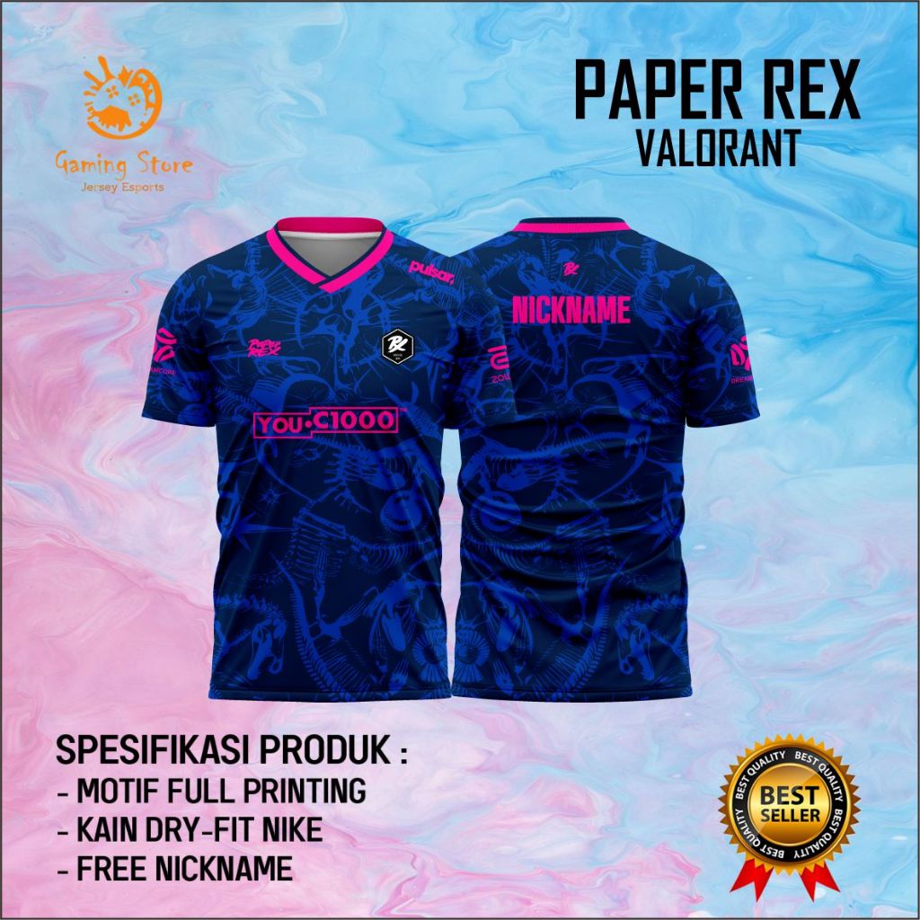 ล่าสุด PAPER REX VALORANT Jersey 2026 Full Printing ฟรี NICKNAME