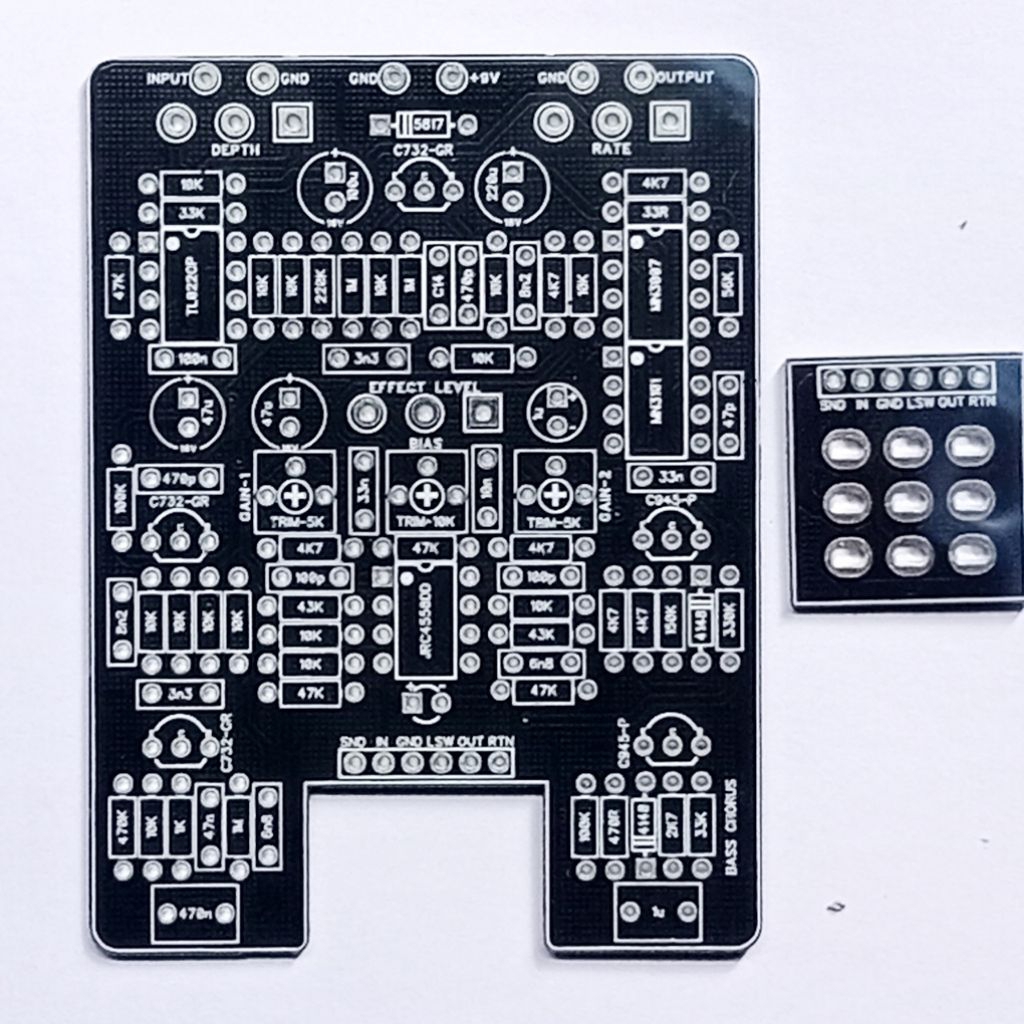 T-Audio PCBFX-063 ตาม Boss CE-2 CE-2B CE2 กีตาร์หรือเบส Chorus Effect PCB DIY 125B MN3007 MN3101