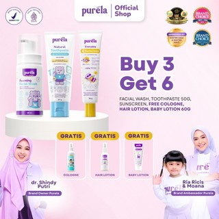 [BUY 3 GET 6] PURELA Daily Care Set Anak – Face Wash + Lotion + Sunscreen + Toothpaste + Cologne Don
