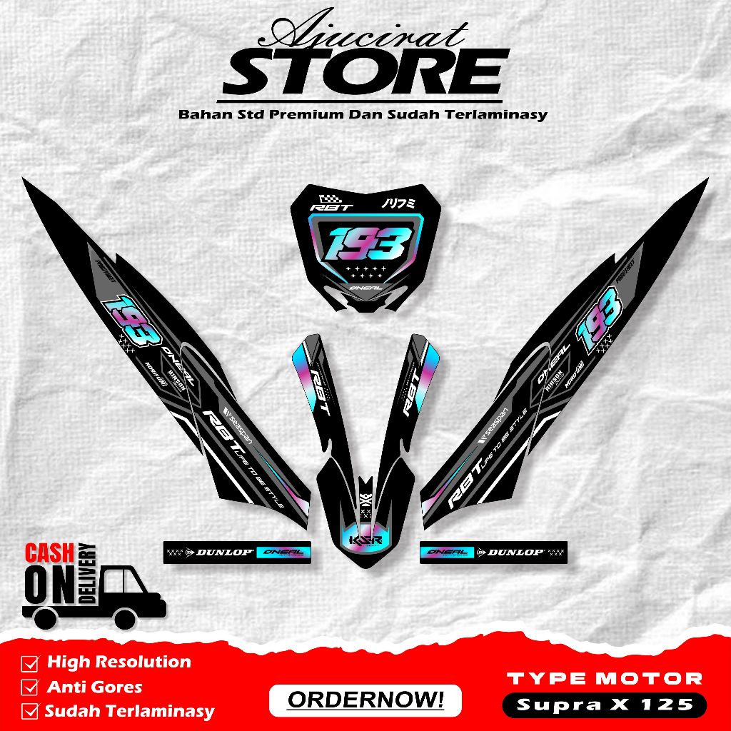 สติ๊กเกอร์ Striping RBT SUPRA X 125 / สติ๊กเกอร์ RBT BEBEK MODIF SUPERMOTO KLX DTX CRF WR YZ85 KTM