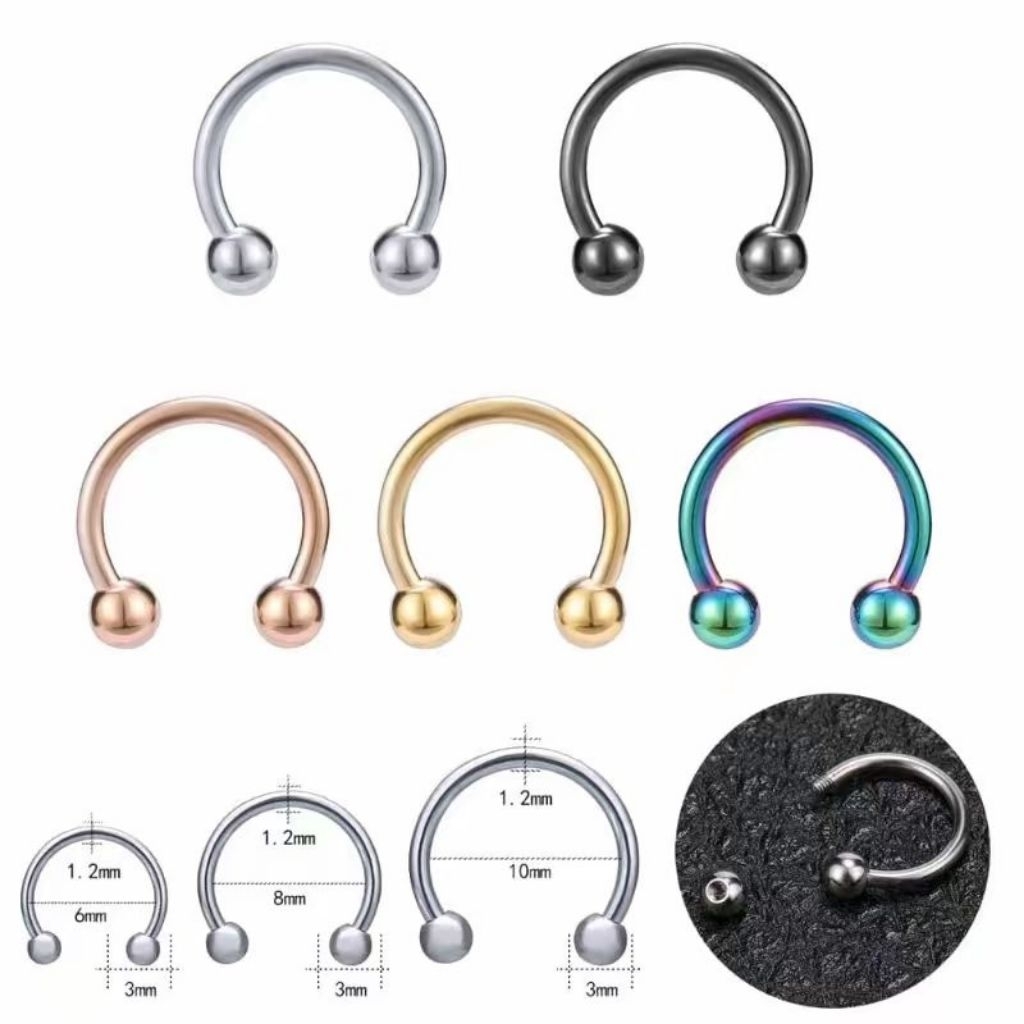 1 ชิ้น Septum sunaix lobe tragus Horseshoe Piercing ต่างหู (Small Septum C Ball)