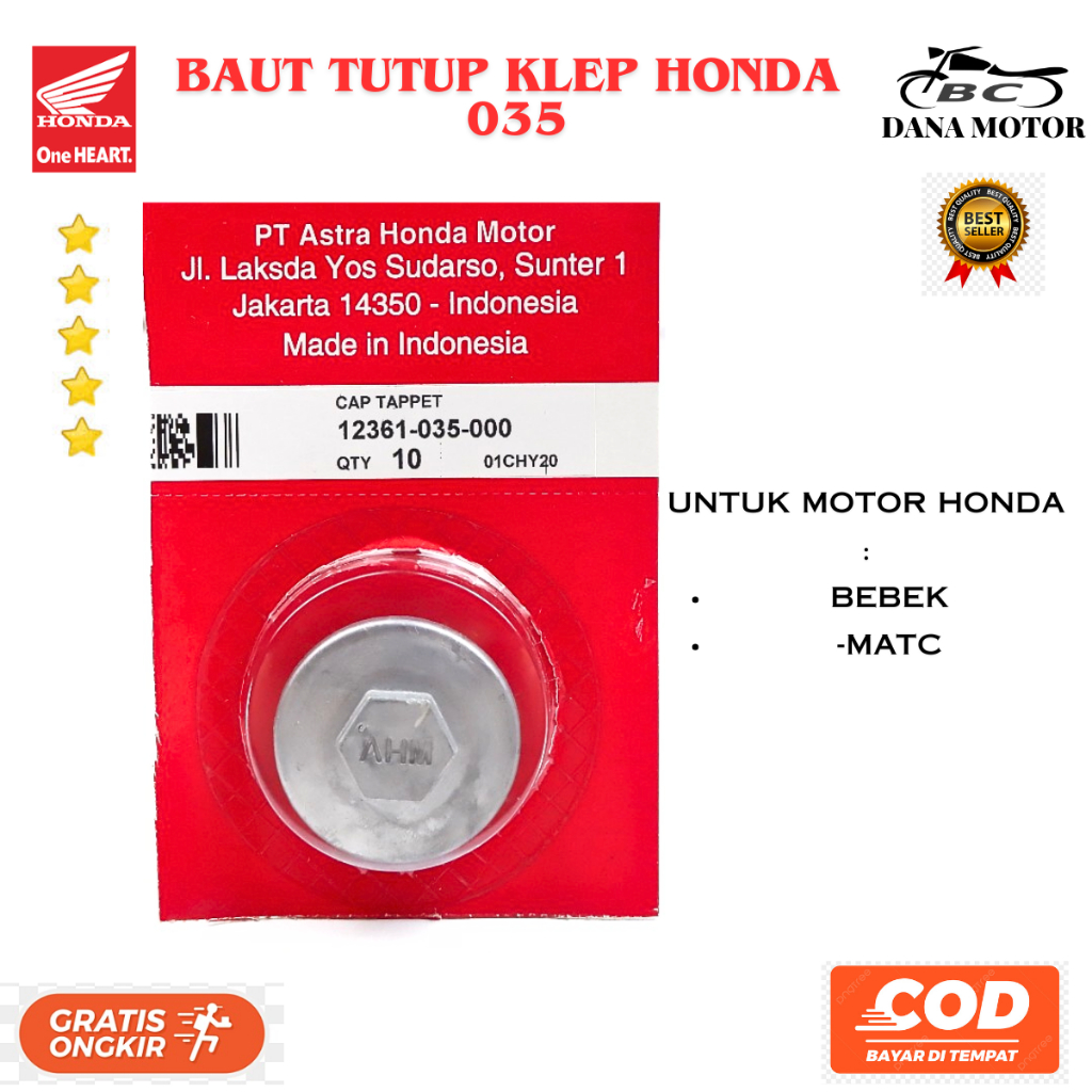 ฝาครอบวาล์ว Honda Grand ดั้งเดิม / สลักเกลียวฝาครอบวาล์ว Honda Matic คู่มือพรีเมี่ยมดั้งเดิม - 12361
