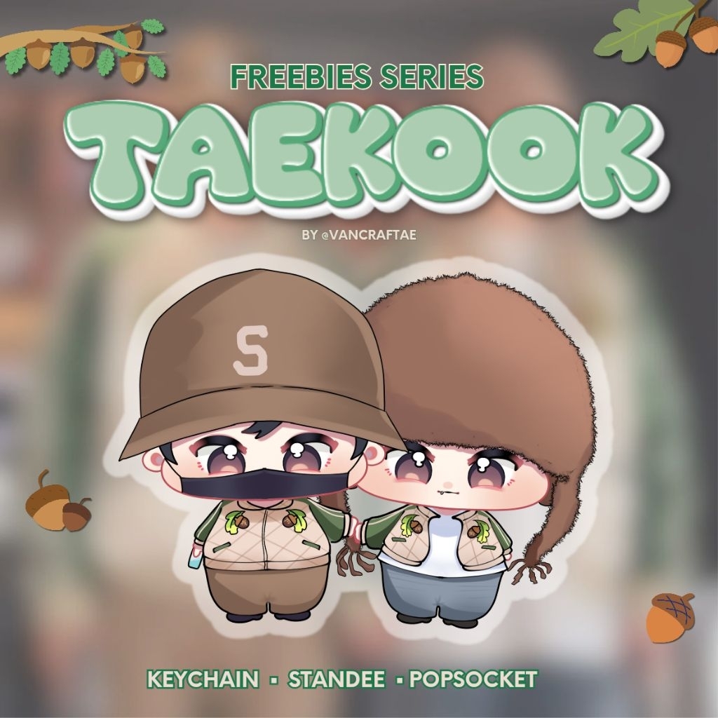 TAKEOK TAEHYUNG JUNGKOOK FREEBIES KEYCHAIN PHOTOCARD HOLDER