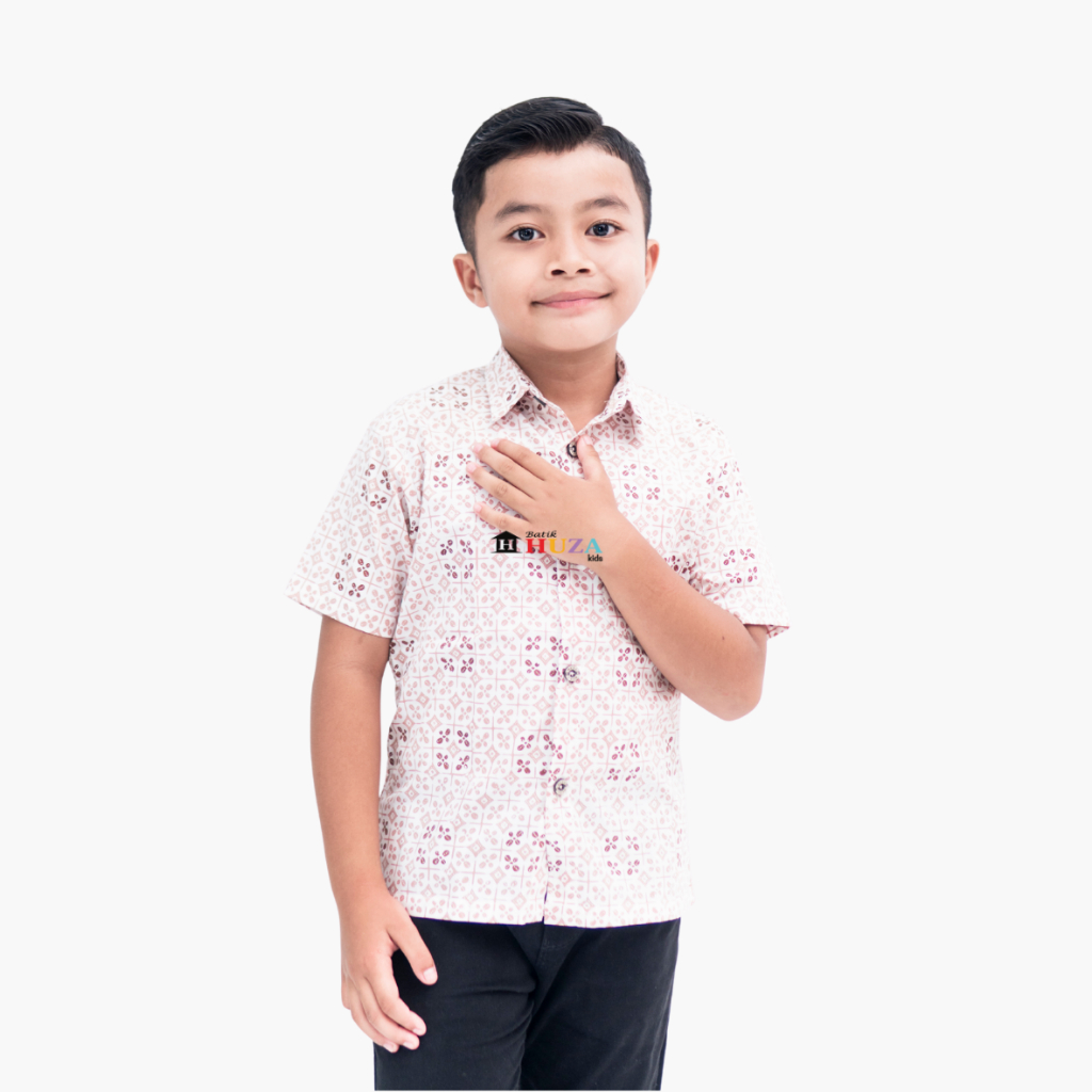 KAMEJA BATIK HUZA - เสื้อเชิ้ตแขนสั้นแขนสั้นของ CHILDRENS AXCEL HEM