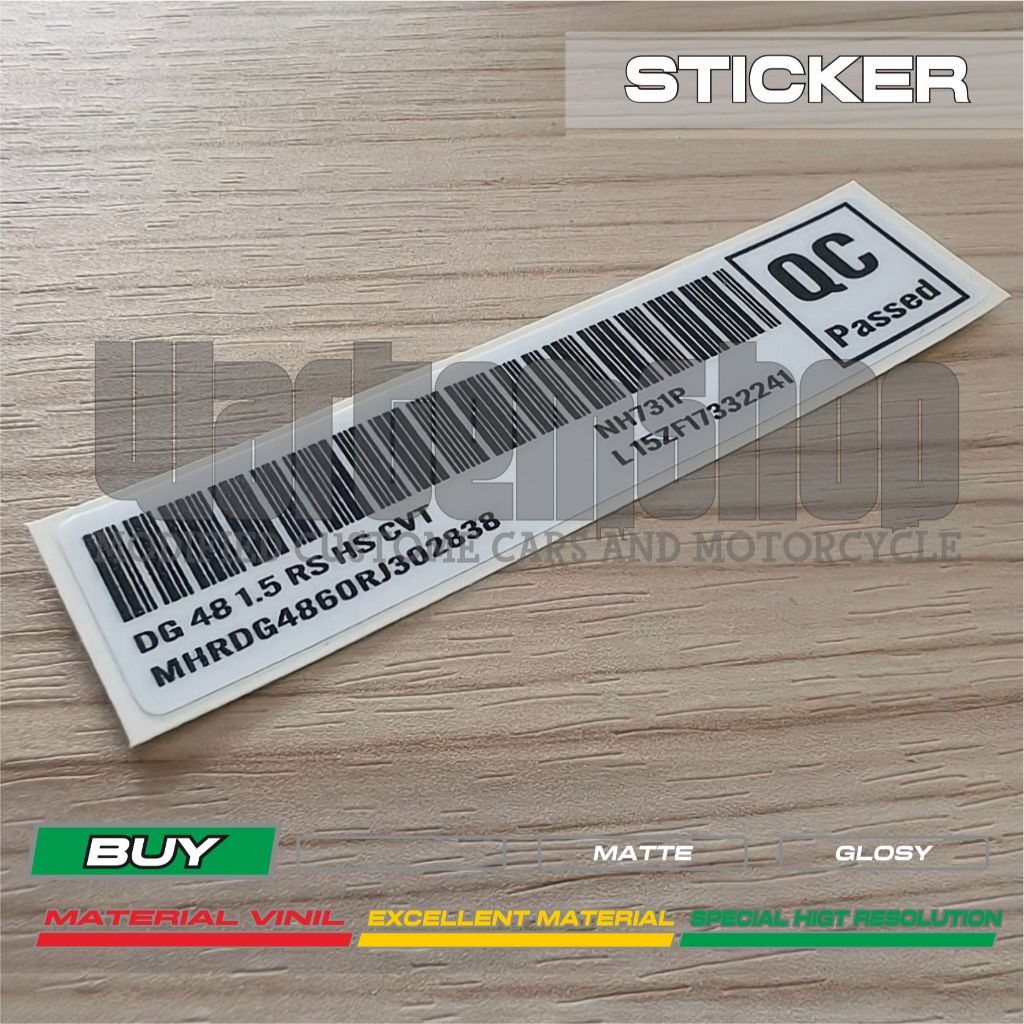 สติ๊กเกอร์ OEM FACTORY BARCODE HONDA WRV