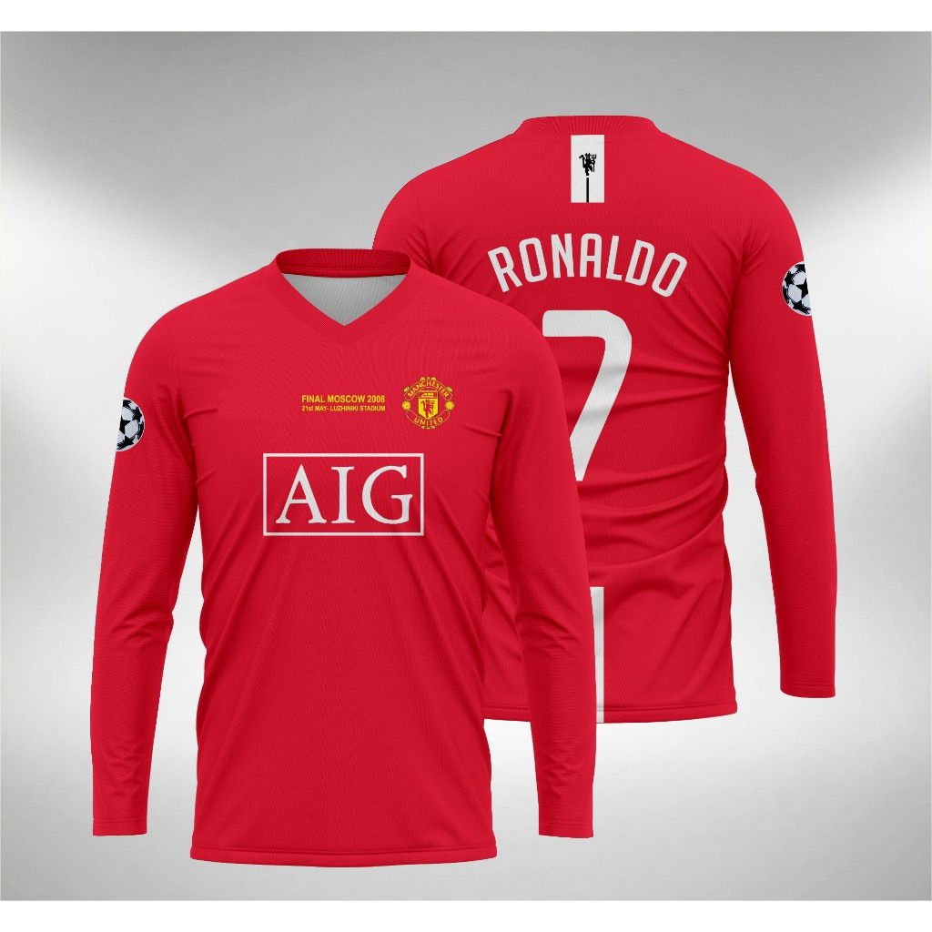 EMYU 2007-2008 JERSEY โลโก้ RONALDO พิเศษ EMBROIDERY / ชื่อและหมายเลขที่กําหนดเองฟรี