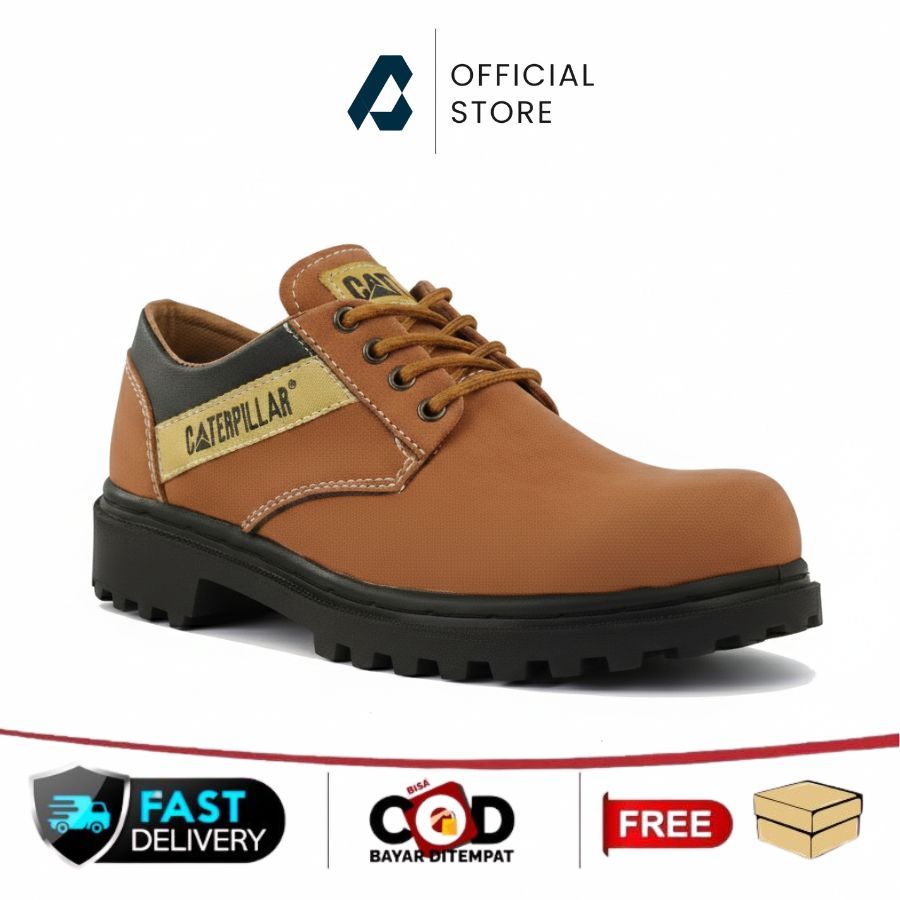 รองเท้าเซฟตี้ผู้ชาย รองเท้าบู๊ทสั้น SBY - สีดําสีน้ําตาล Tan Steel Toe Safety Shoes - Mens Outdoor T