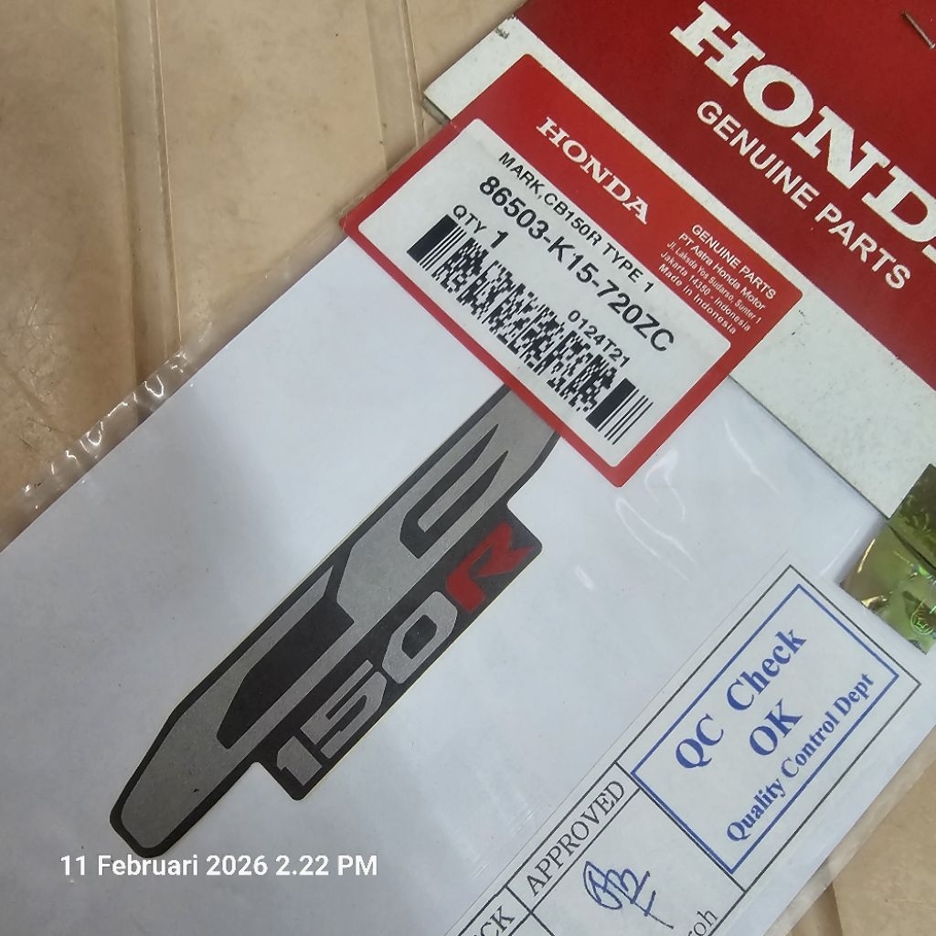 มาร์คซีบี 150ร แบบ1 . 86503-K15-720ZC