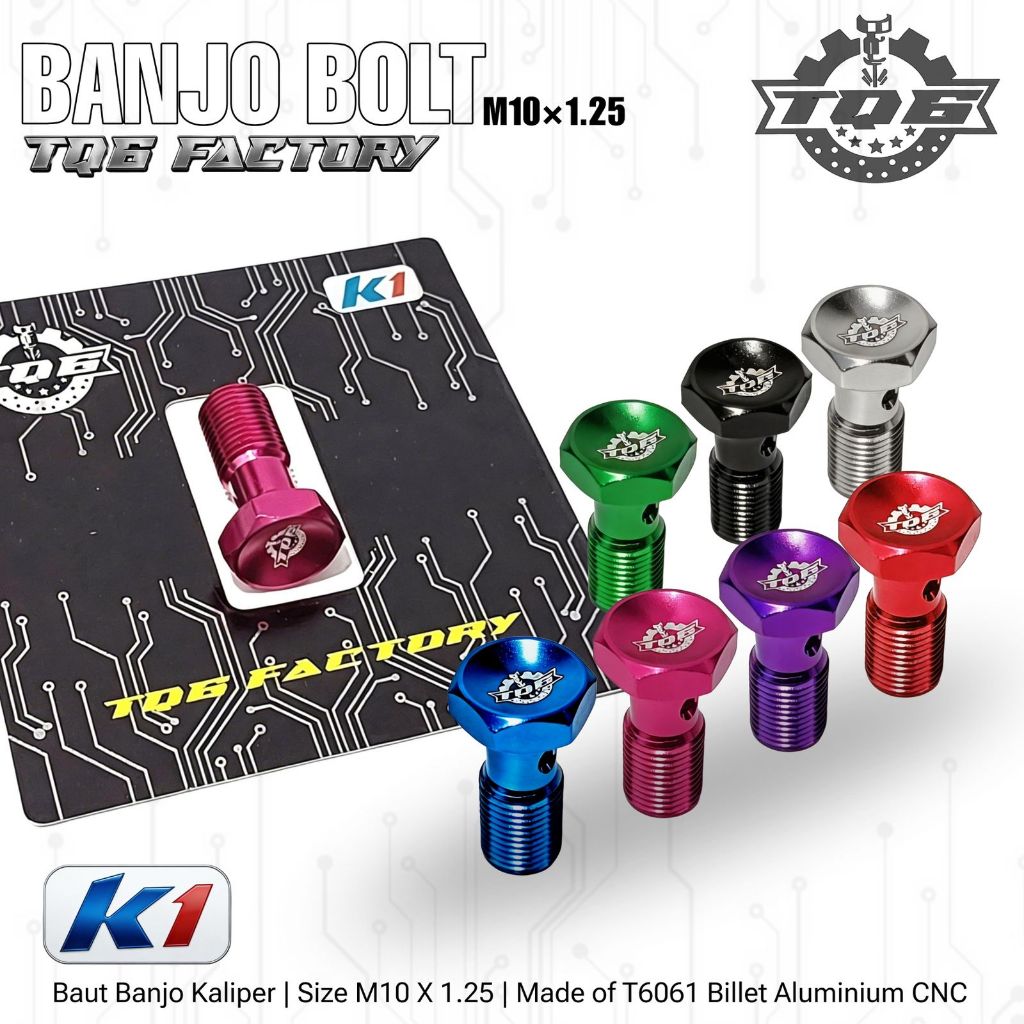 Original TQ6 K1 Vietnam caliper banjo bolt ด้ายละเอียดและด้ายหยาบ