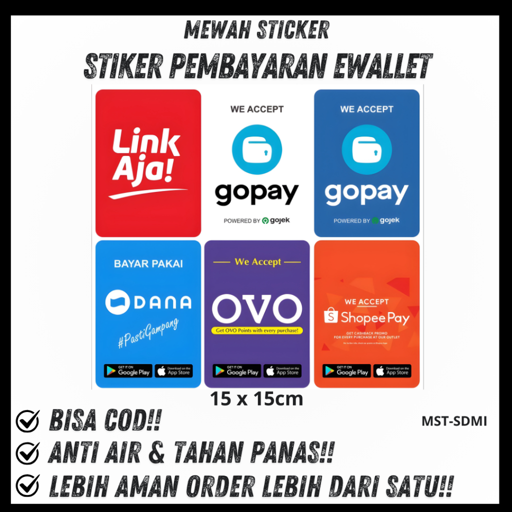 สติ๊กเกอร์ชําระเงินไวนิล E Wallet Walet Money เรารับ
