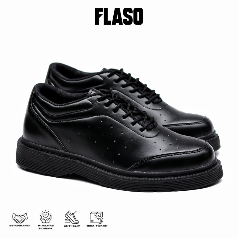 FLASCO ARJUN - รองเท้า Oxford อย่างเป็นทางการของผู้ชาย Docmart Black Work Shoes 39-44