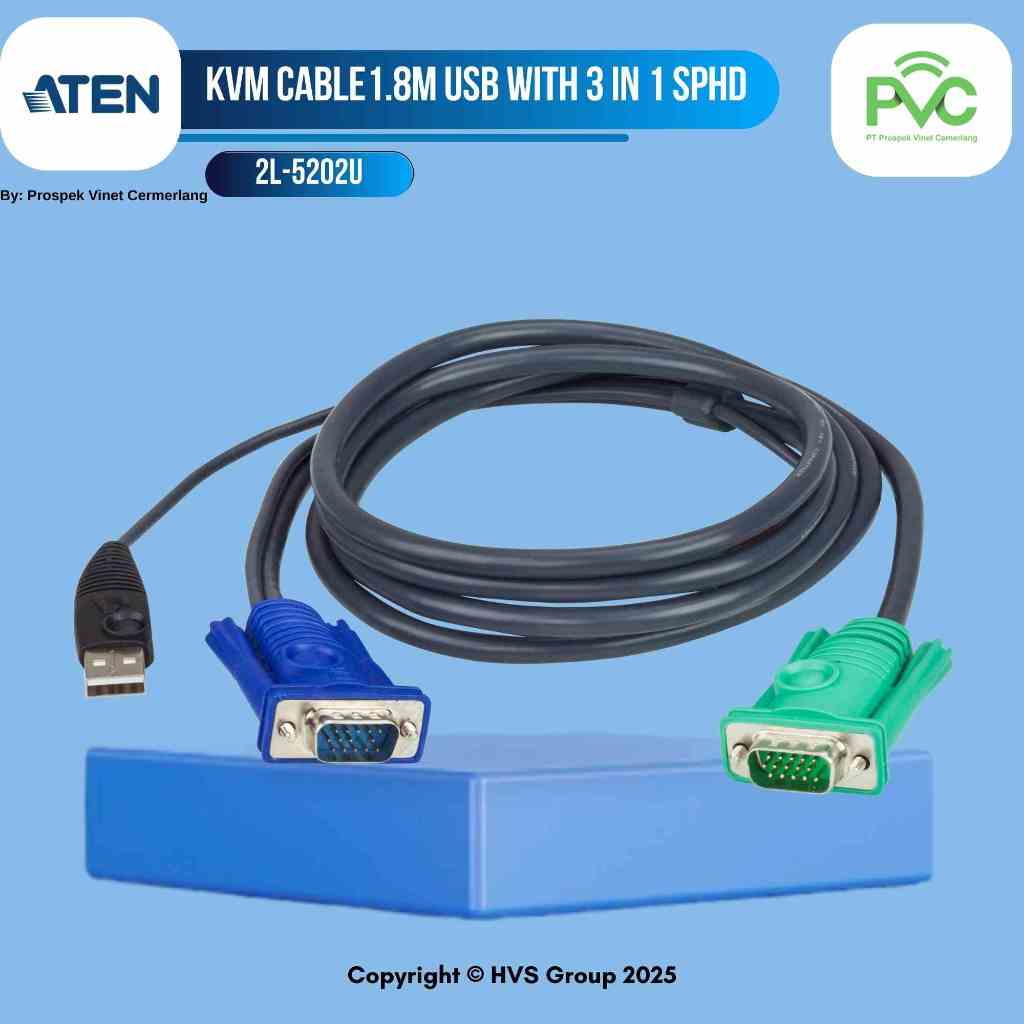 ATEN KVM 2L-5202U SPHD Connector สาย USB KVM 1.8 เมตร
