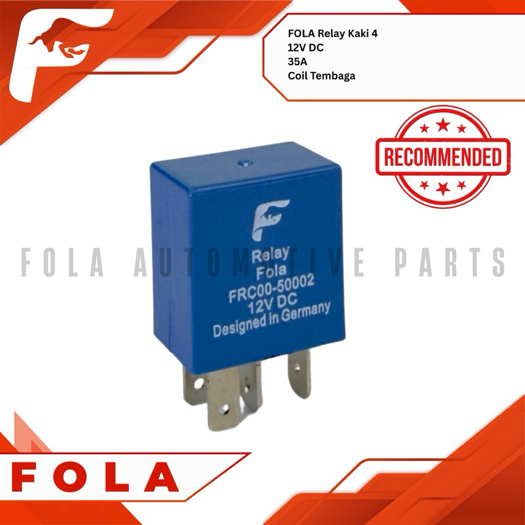 FOLA MINI RELAY 4 ขา 12V DC 35A UNIVERSAL MOTORCYCLE CAR
