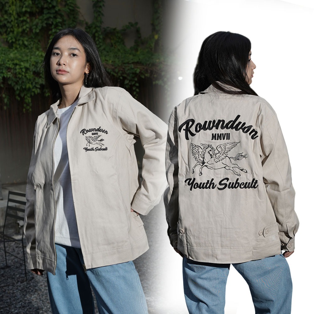 Rown Division Stockroom Deck Jacket - Rowndvsn Jacket Canvas Catalonia Cream