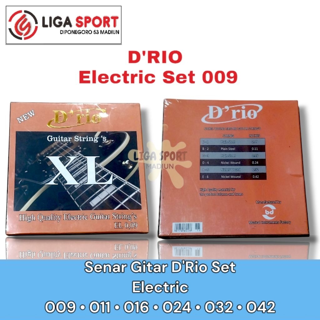 ชุดสายกีตาร์ไฟฟ้า D Rio E-0.09