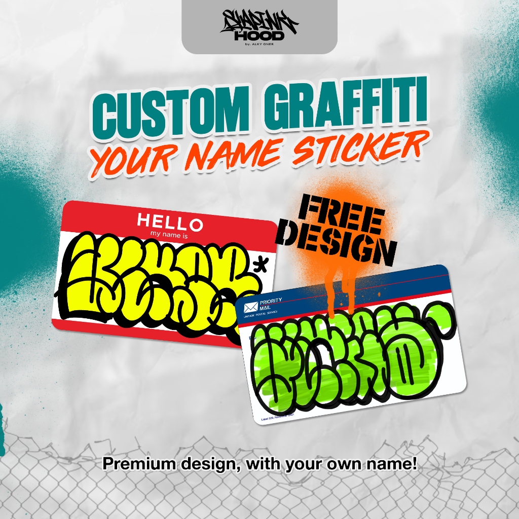 สติ๊กเกอร์ไลท์ | Graffiti Sticker Custom Budget Pack (20 ชิ้น, ชื่อของคุณเอง)