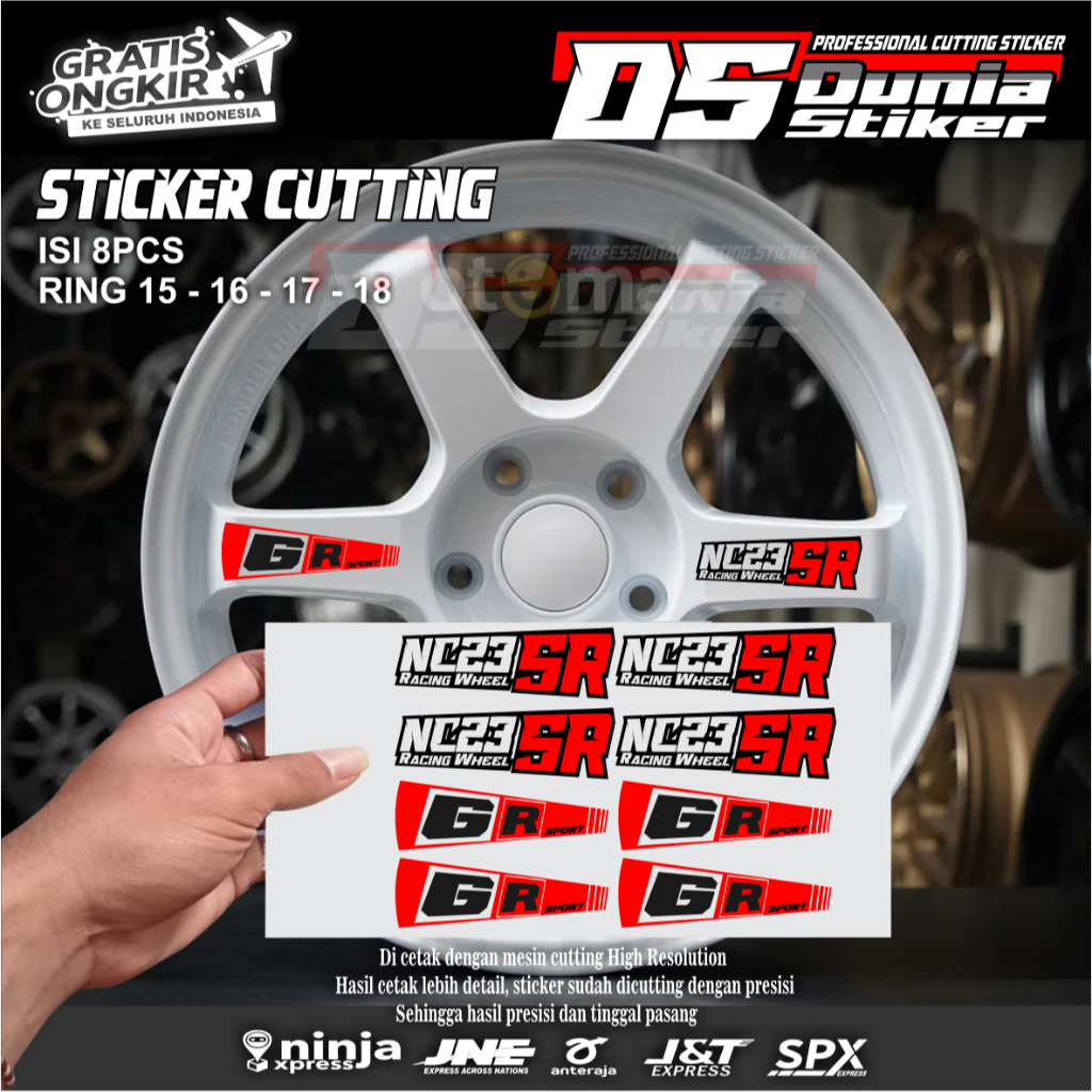 สติ๊กเกอร์ NC23SR ใหม่ล่าสุด ขนาดสติ๊กเกอร์ขอบเดิม GR SPORT
