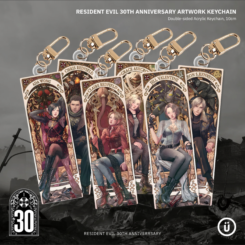 Resident Evil 30th Anniversary - พวงกุญแจอะคริลิคงานศิลปะ (Fanmade)