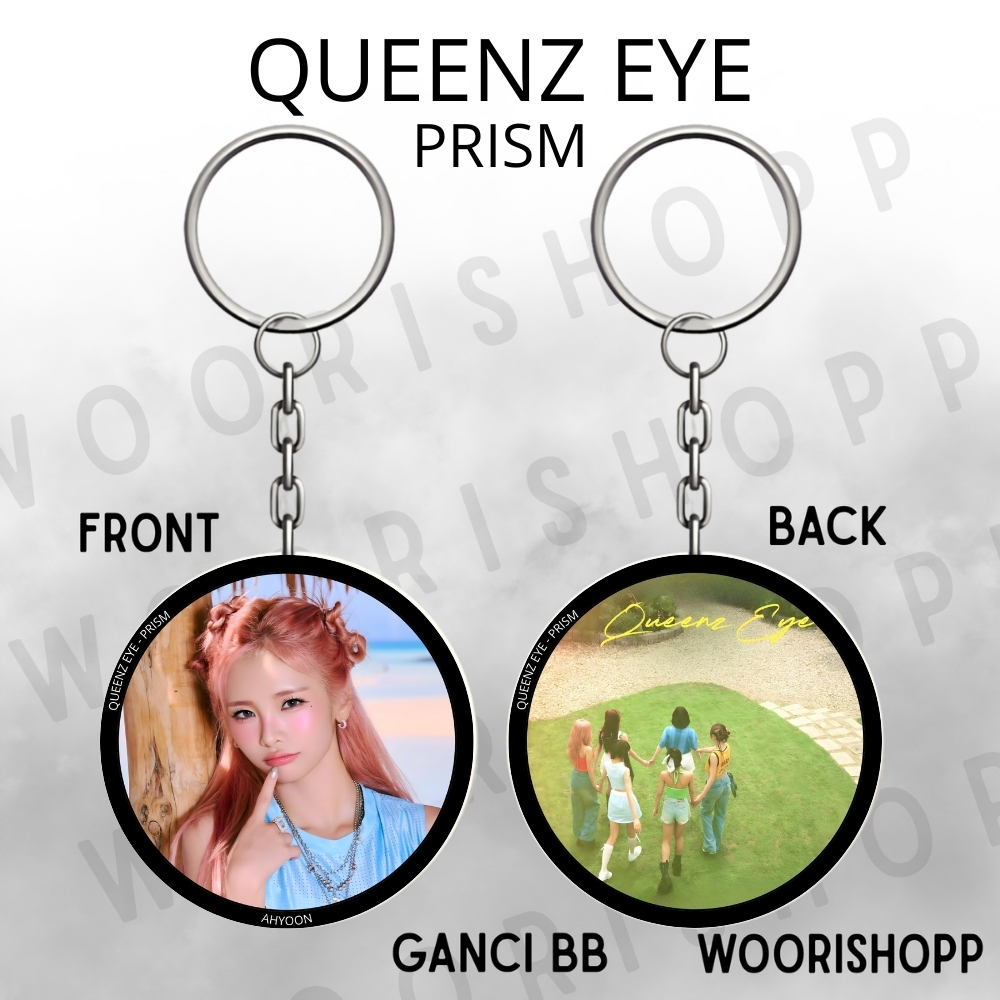 GANTUNGAN KEYCHAIN QUEENZ EYE PRISM REVERSIBLE KEYCHAIN KPOP KEYCHAIN UNOFFICIAL AHYOON JINYUL SEOHA