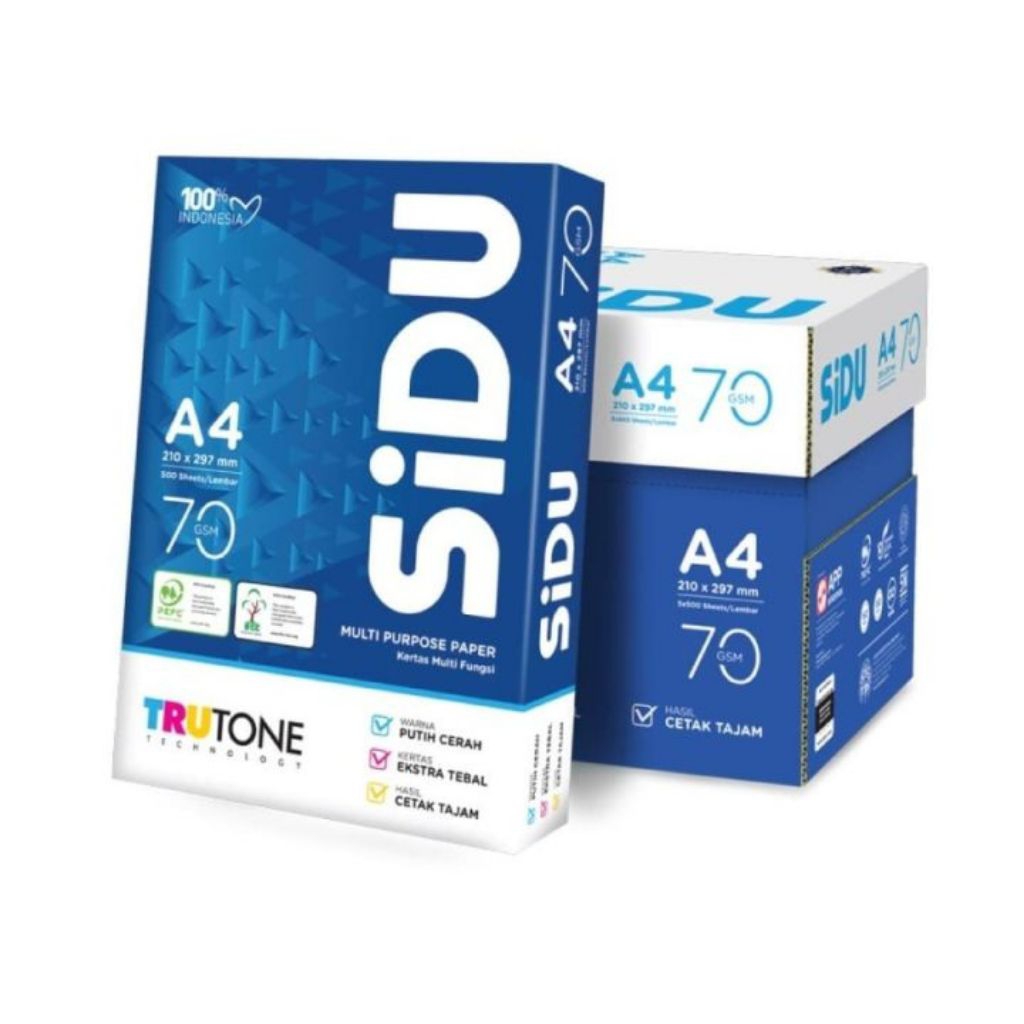 กระดาษ Sidu A4 70แกรม สีขาว HVS Per Ream