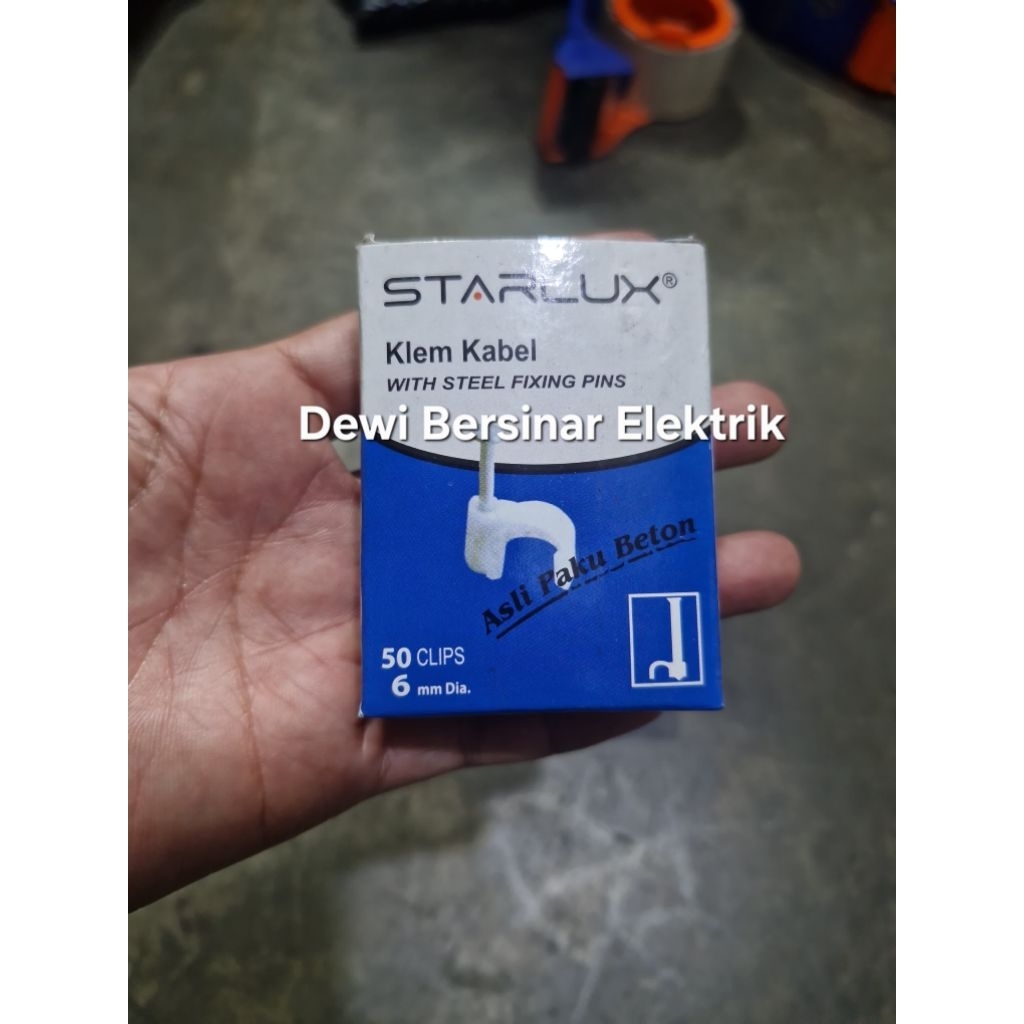 Starlux Original ที่หนีบสายเล็บคอนกรีตเบอร์ 6 มม. + 7 มม. + 8 มม. บรรจุ 50 คลิป - ที่หนีบสายไฟพร้อมห