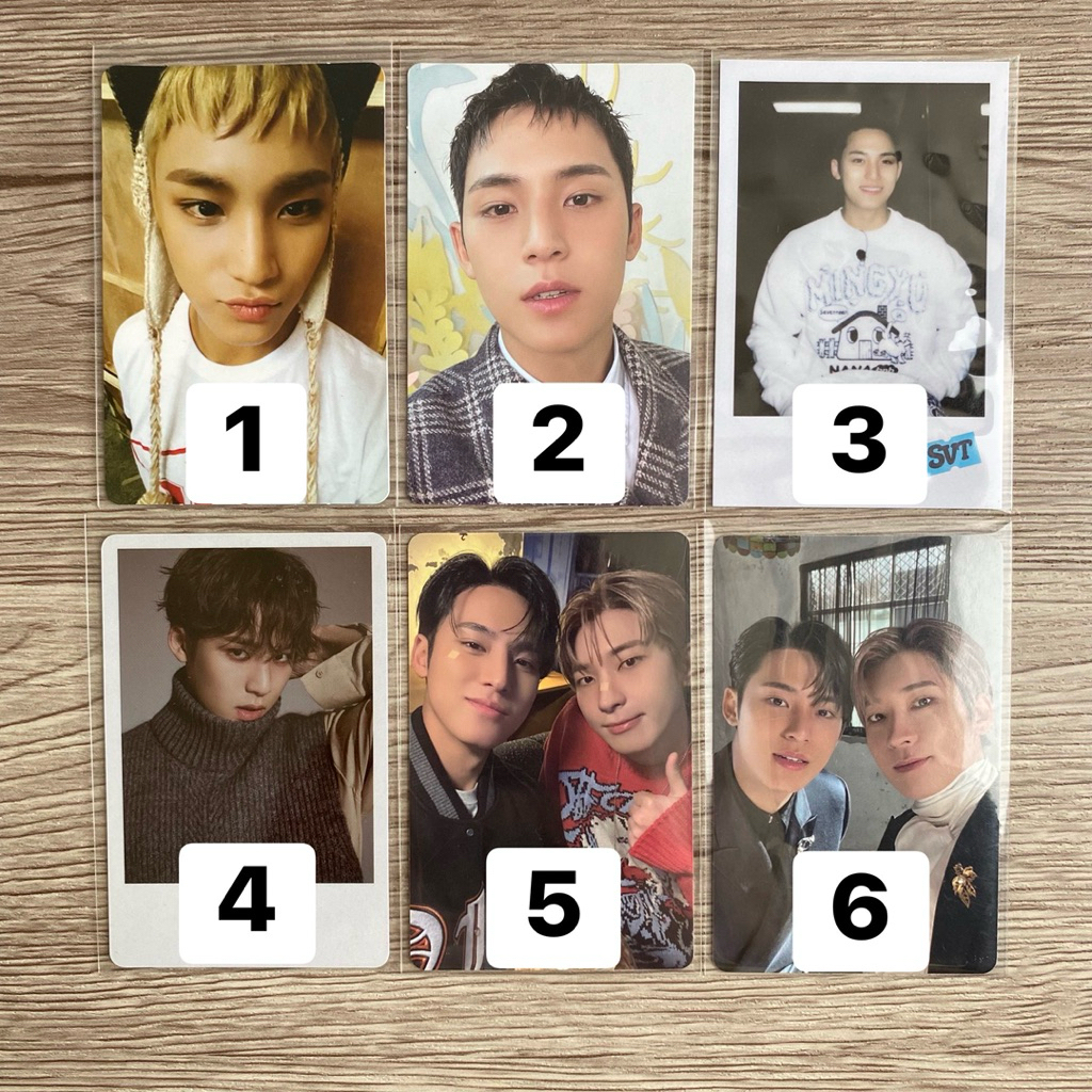 [REPRICE] SEVENTEEN MINGYU PHOTCARD OFFICIAL svt pc scotups choi seungcheol kkuma cim dress cxm jxw 