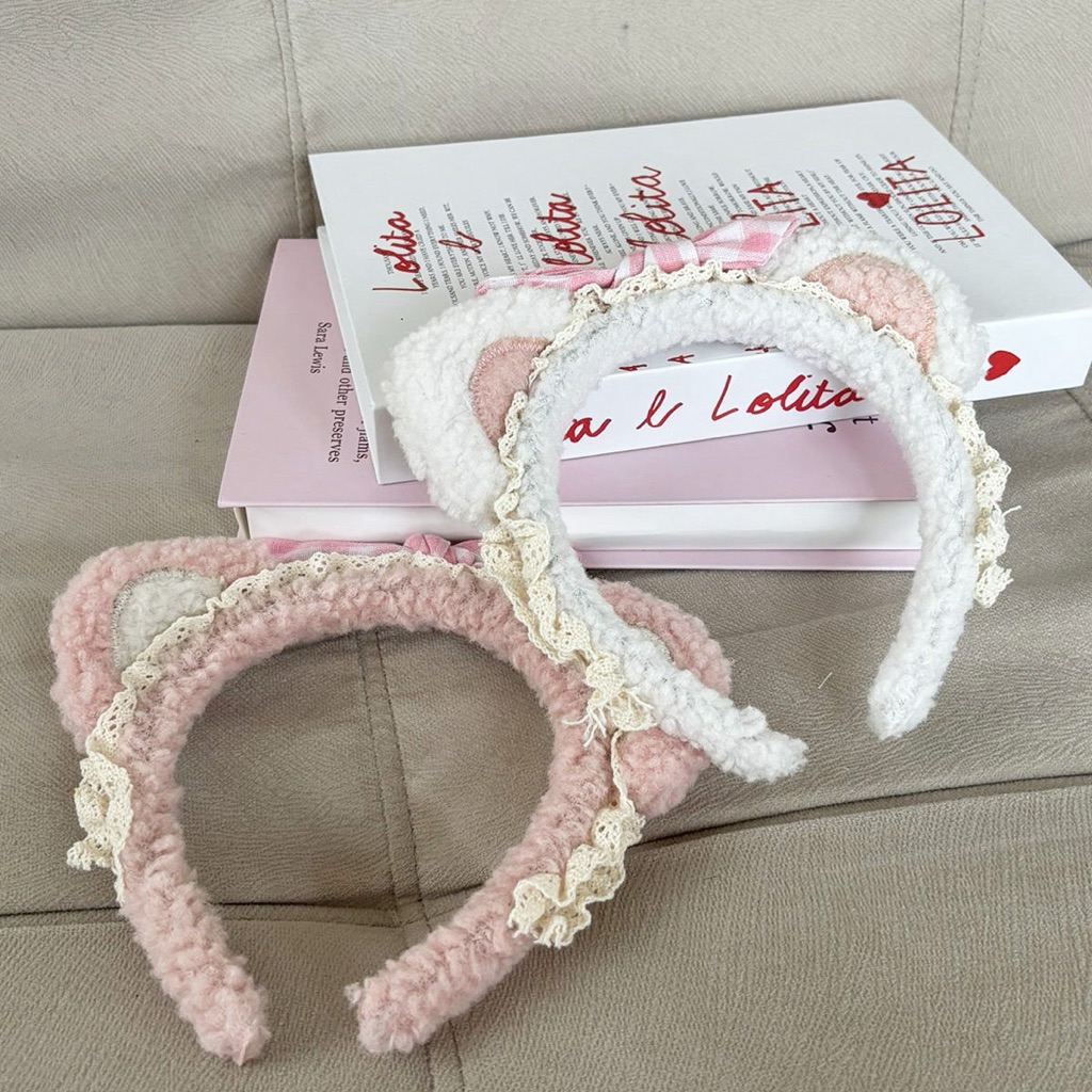 Mocorie - Kokoro Coquette Ribbon Ruffle Headband / Premium coquette Lace Ribbon Headband / Premium P