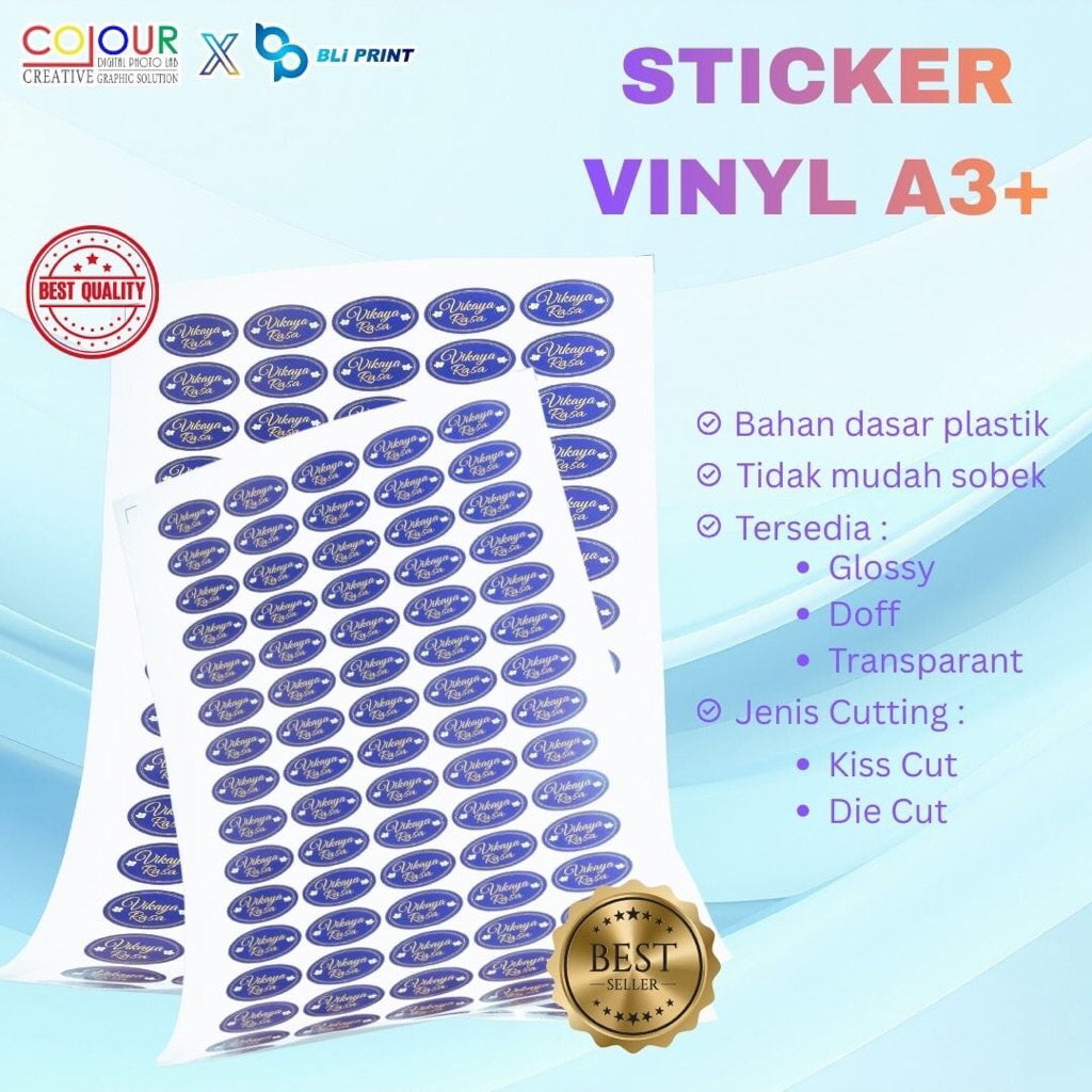 พิมพ์กันน้ํา A3+ VYNIL LABEL STICKERS / FOOD LABELS q / PACKAGING LABELS + CUTTING / ONLINESHOP STIC