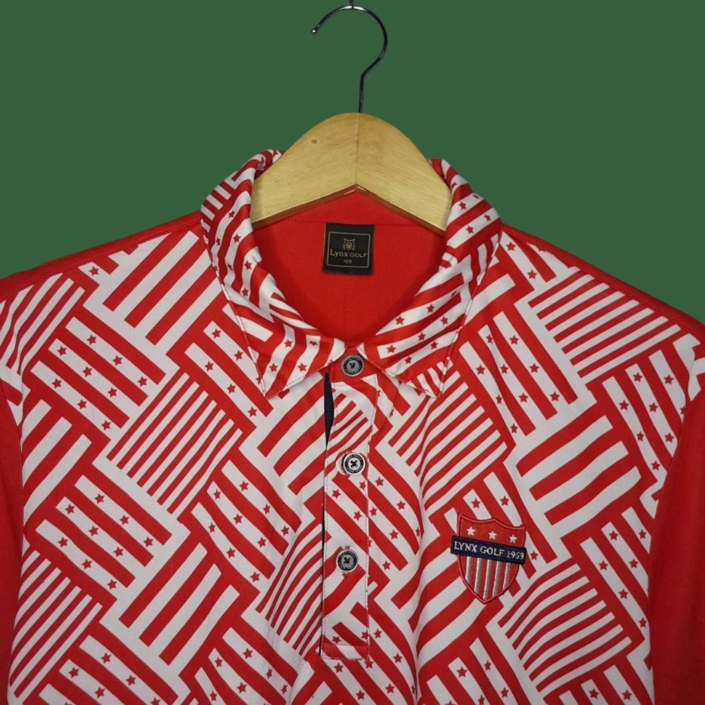 LYNX GOLF AOP เสื้อยืดกีฬาคอปกผู้ชาย Dri-fit เสื้อกีฬาผู้ชาย