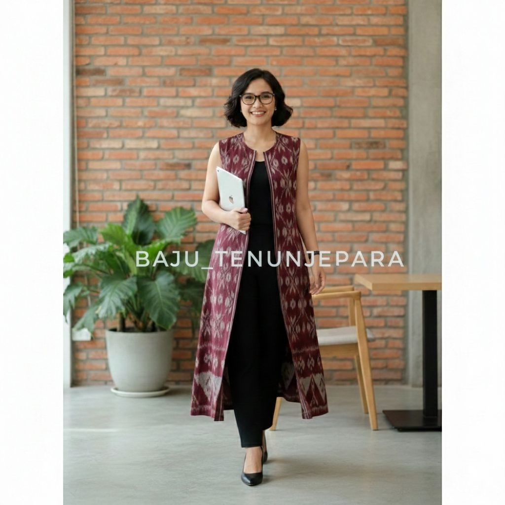 CARDIGAN ผู้หญิง / LONG CARDIGAN READY / LONG OUTER WOMEN / JEPARA WOVEN CARDIGAN