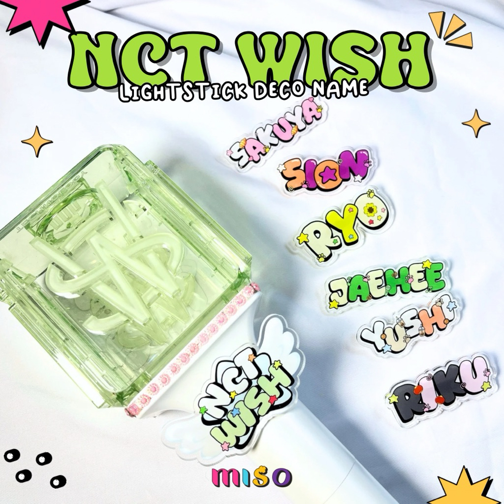 NCT WISH LIGHTSTICK Deco / ป้ายชื่อแท่งไฟอะคริลิค NCT WISH / NCT WISH Lightstick NEOBONG DECO LIGHTS