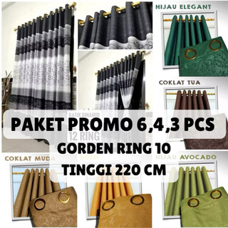 PAKET GORDEN 6,4 dan 3 pcs smokring 10 lubang ring , tidak menerawang, mudah di cuci, tidak luntur