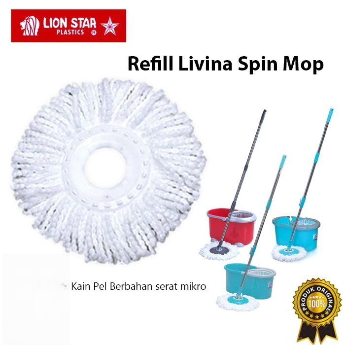 Mop เครื่องมือสําหรับถังเติม Livina Lion Star BM 50 BM 51 Spin Mop พลาสติกมาตรฐาน Nagita Refill Mop 