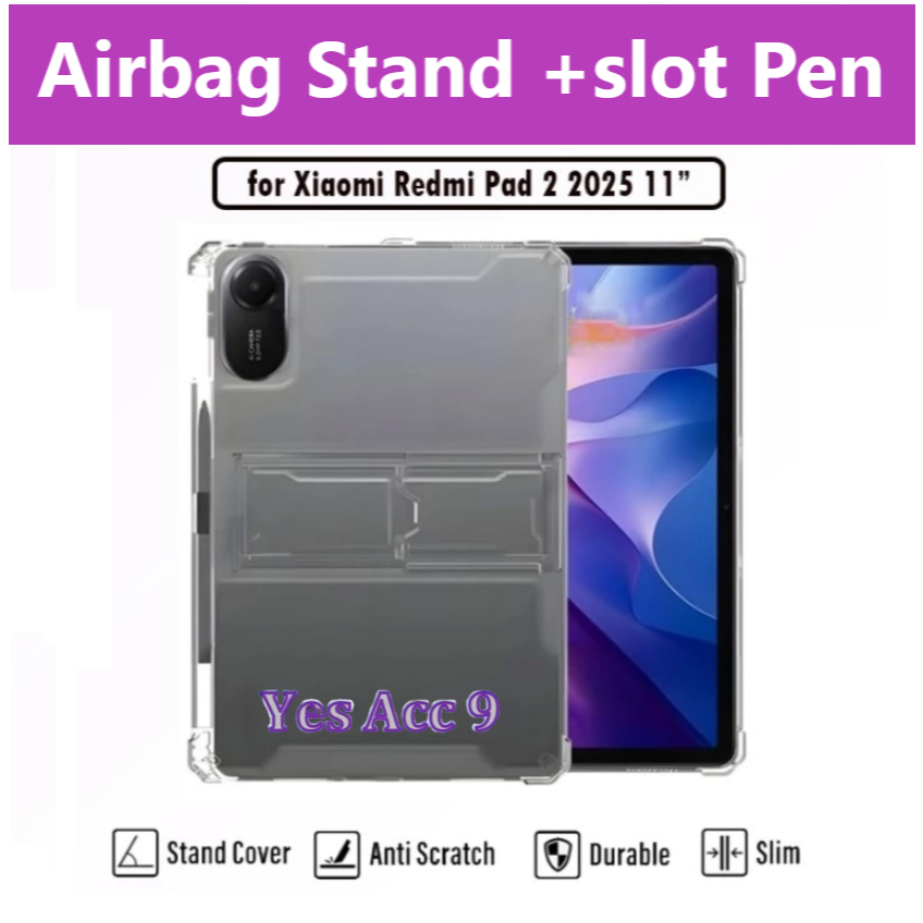 เคส REDMI PAD 2 / ปลอก REDMI PAD 2 | 2025 ขาตั้งแท็บเล็ตซิลิโคนใสป้องกันรอยแตก