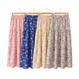 Sakura Rok Wanita Motif Bunga Rample Floral Skirt Mayung Bahan Katun, Rok Skirt Maxi Floral