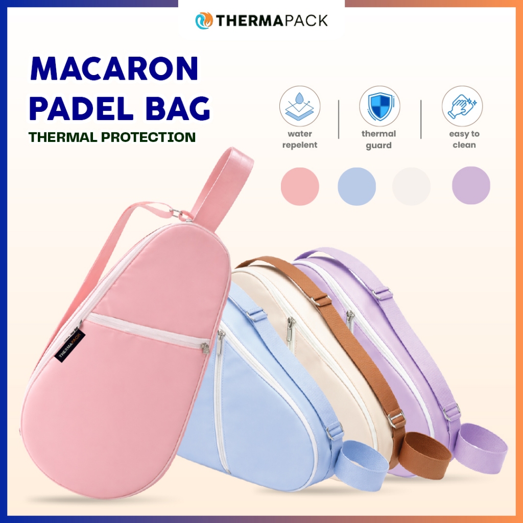 Thermapack Macaron Thermal Padel Bag กันน้ํา, Padel Tennis Badminton Racket Bag พร้อมอลูมิเนียม
