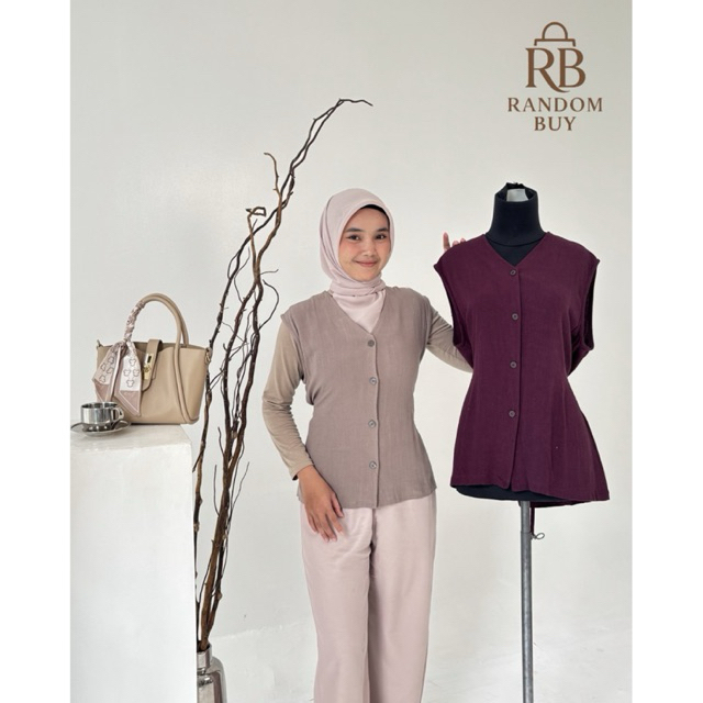 Random.buy - Lunara Vest สําหรับผู้หญิงในผ้าลินิน